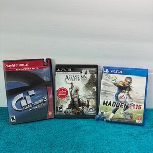 PlayStation PS2/3/4 Games Lot GTA III Gran Turismo 3‎ Assassins Creed MADDEN 15